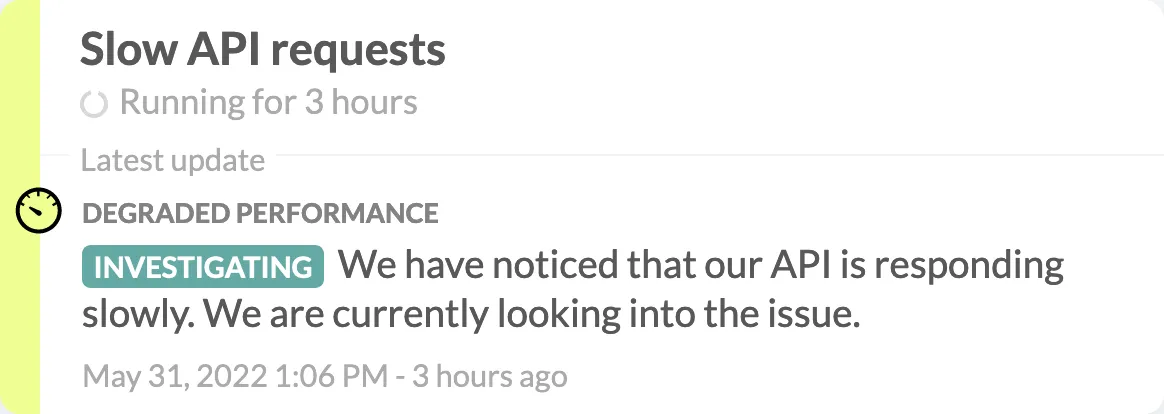 Active public incident update