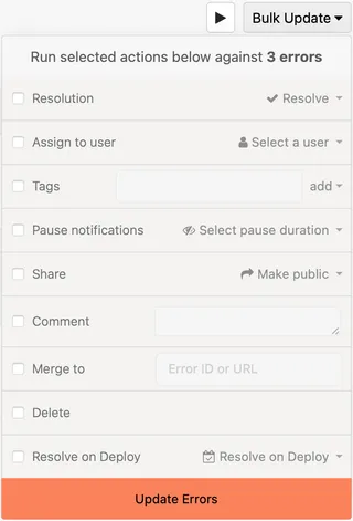 Batch actions
