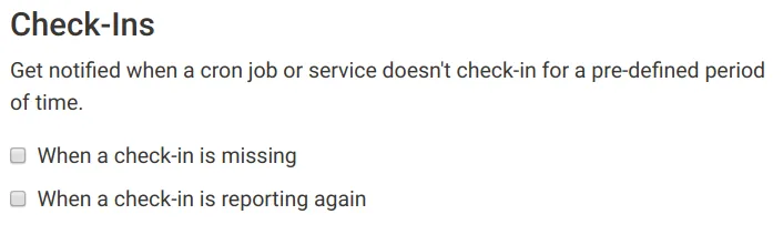 Check-in alerts configuration