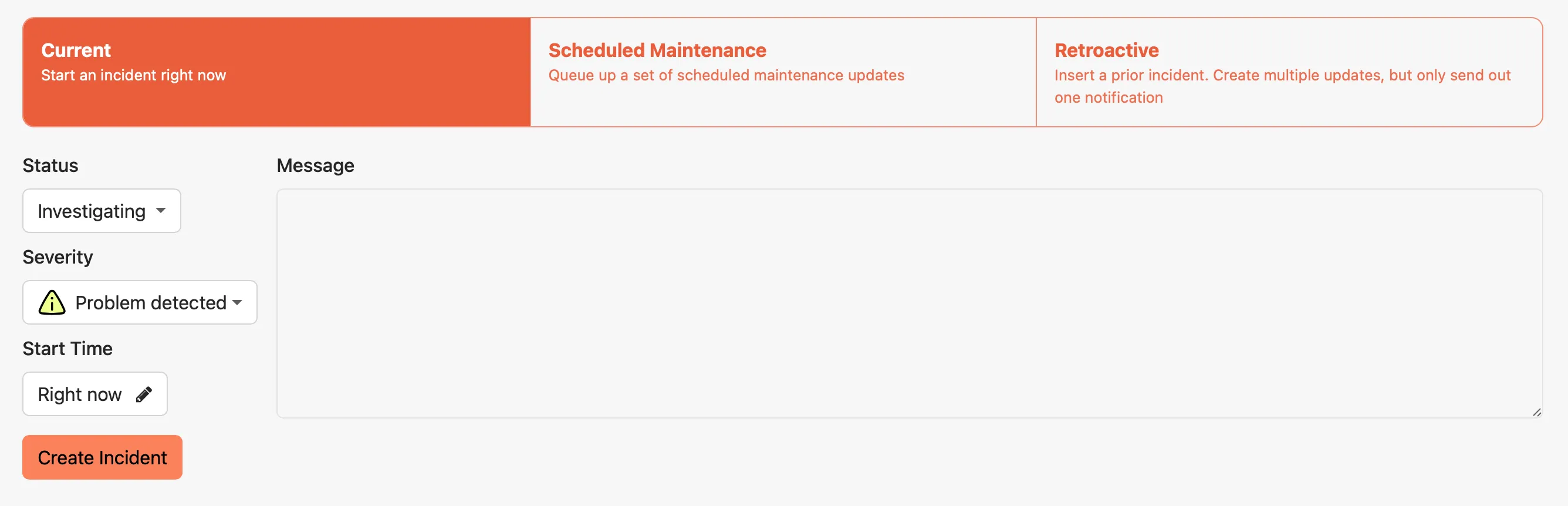 Current incident input
