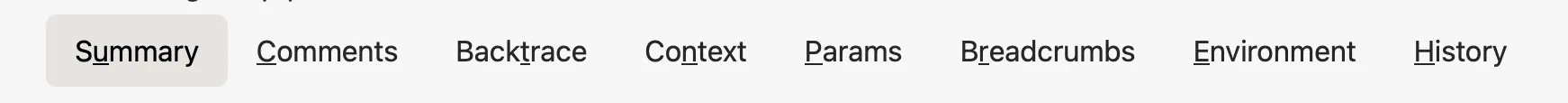 Error categories