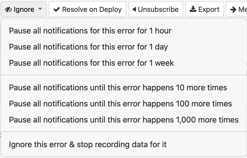 Ignore options