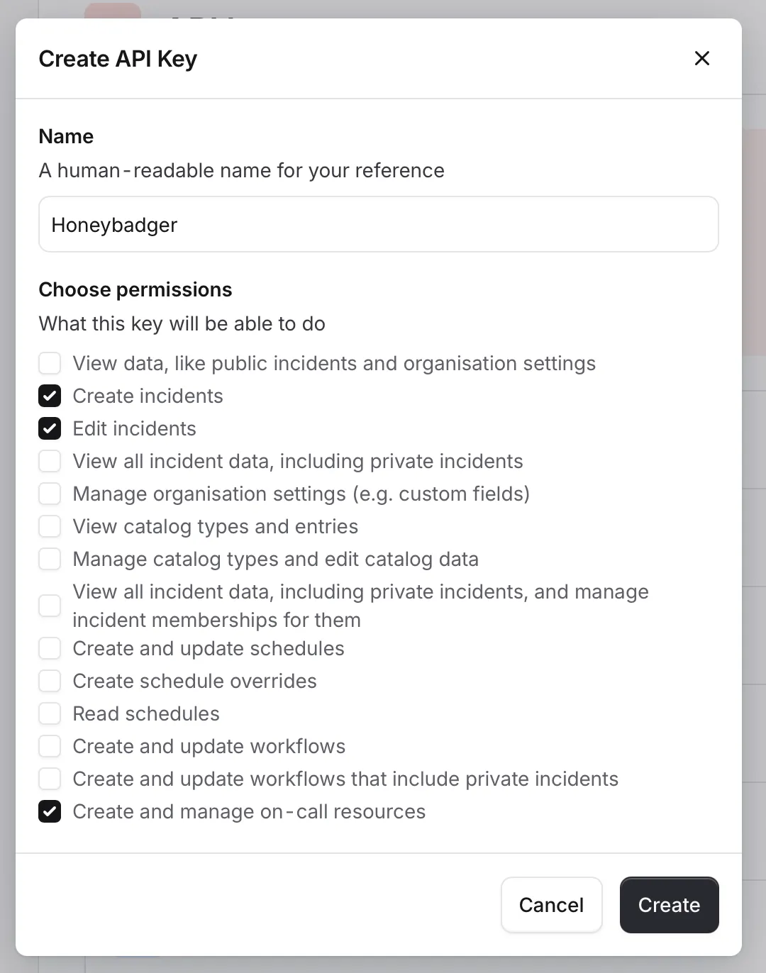 incident.io API key permissions