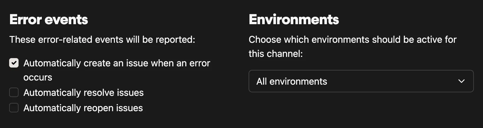 Backlog error event options
