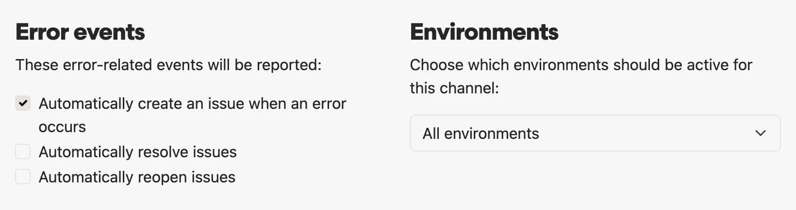 Backlog error event options