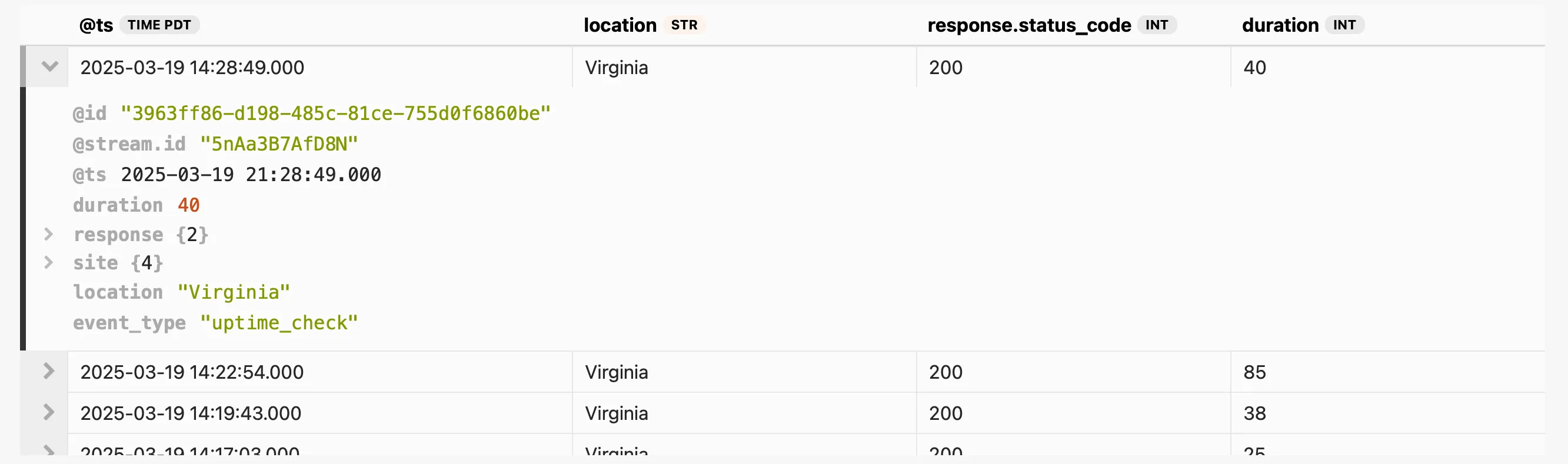 Limiting the fields in a query