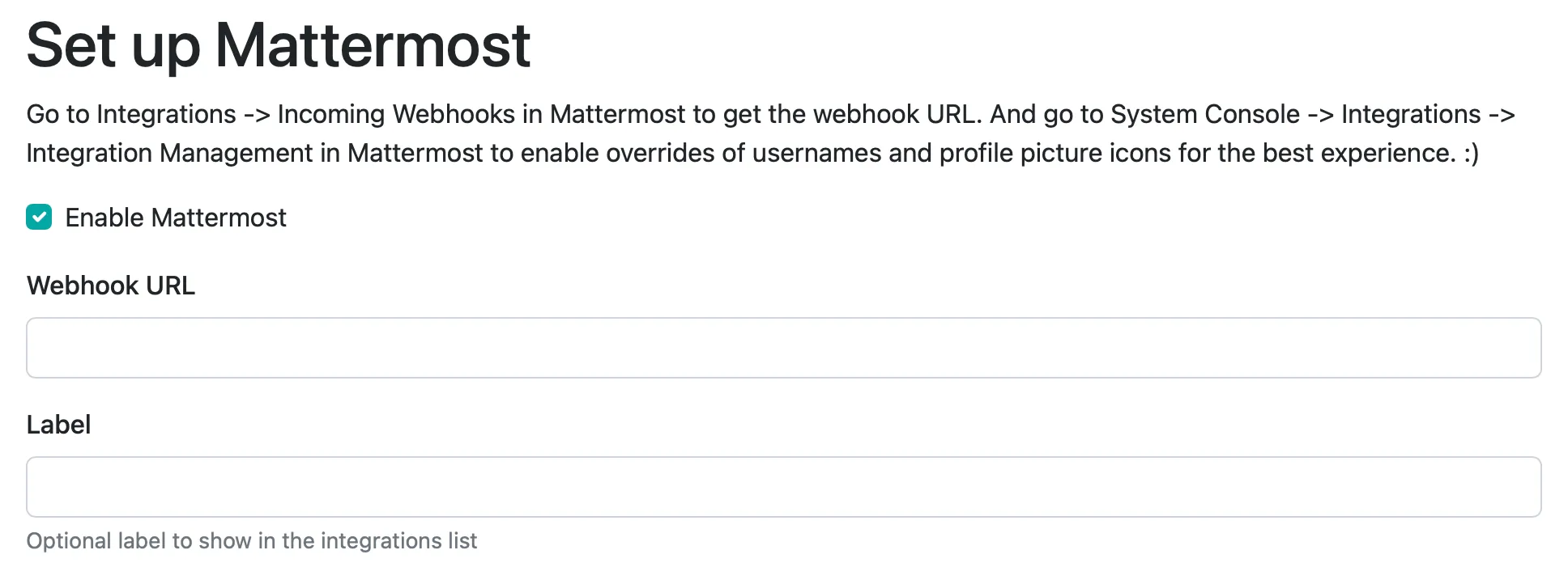 mattermost form