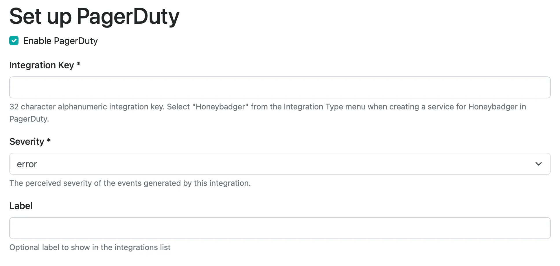 pagerduty form