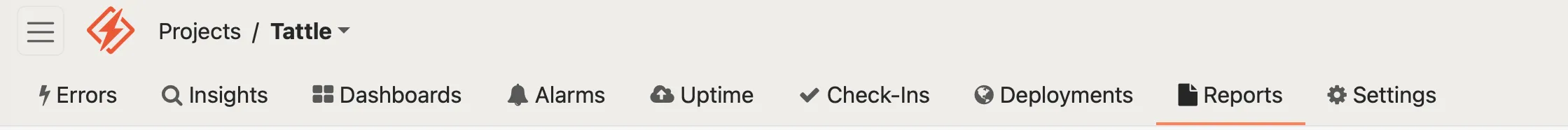 Project menu bar