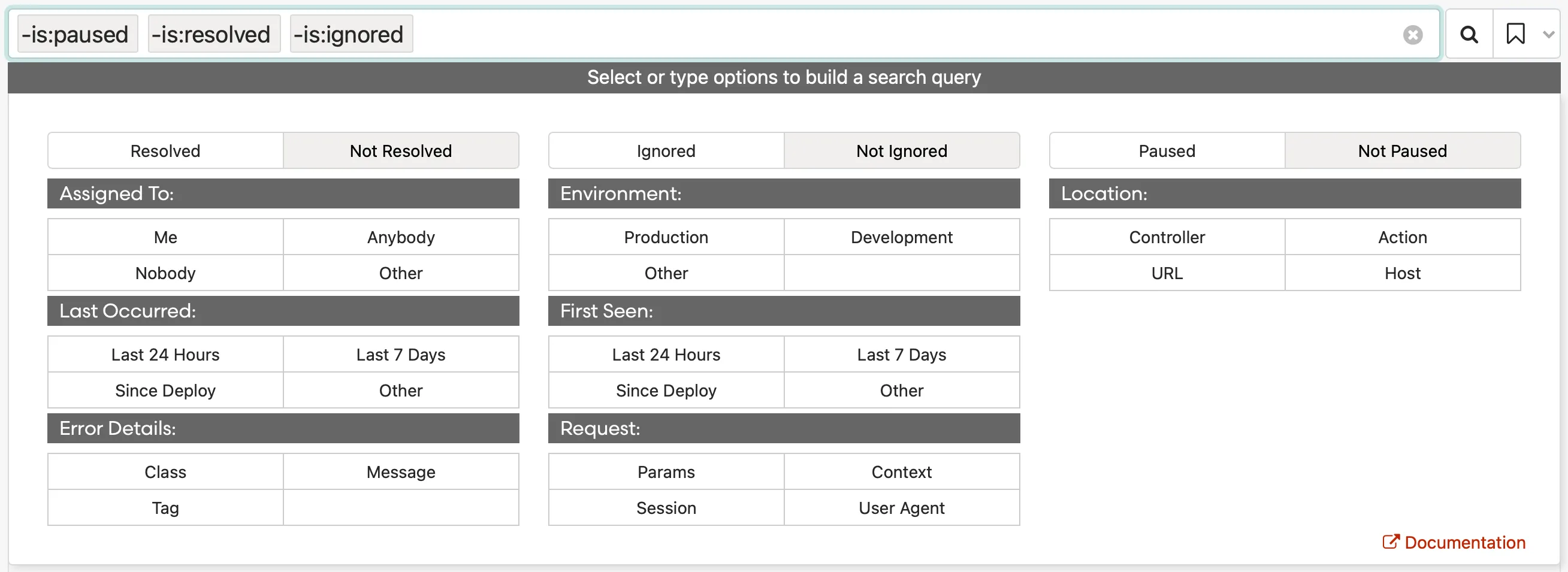 Image of resolved, ignored, and paused requests