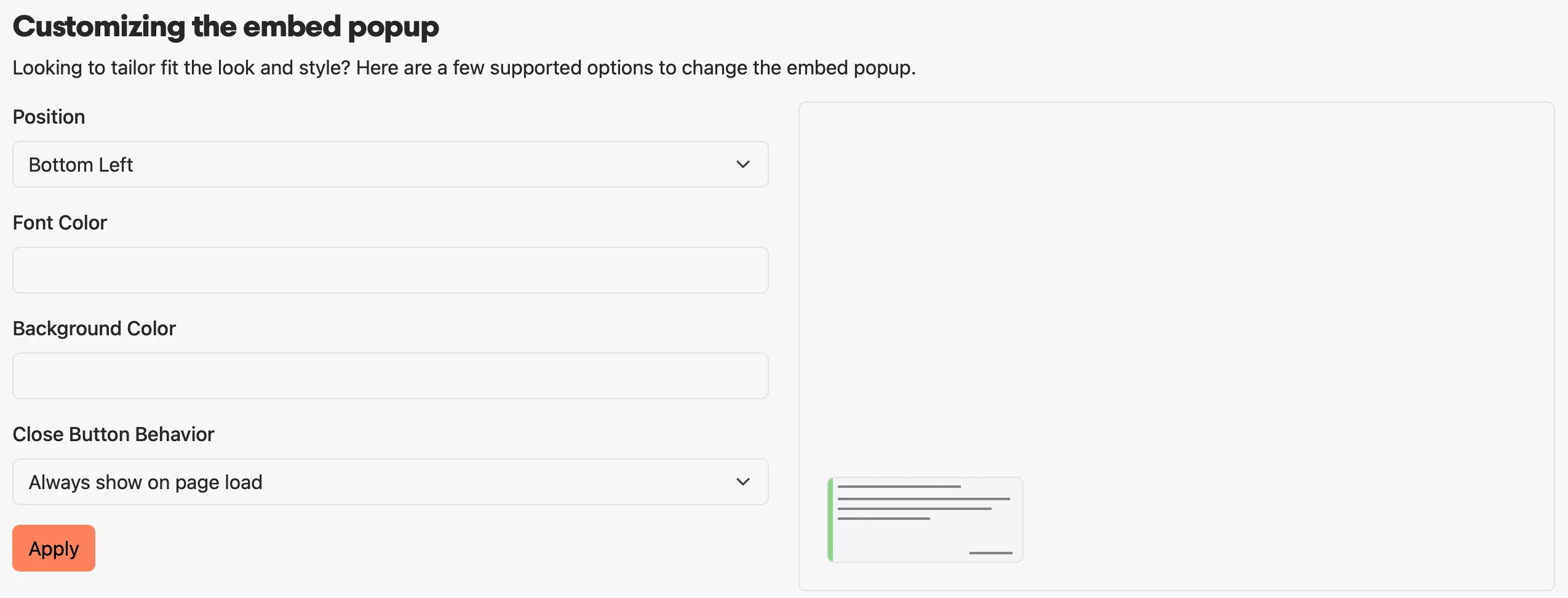 Embed customization