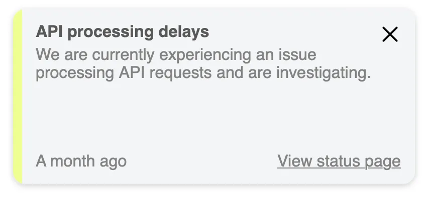 Status page embed example