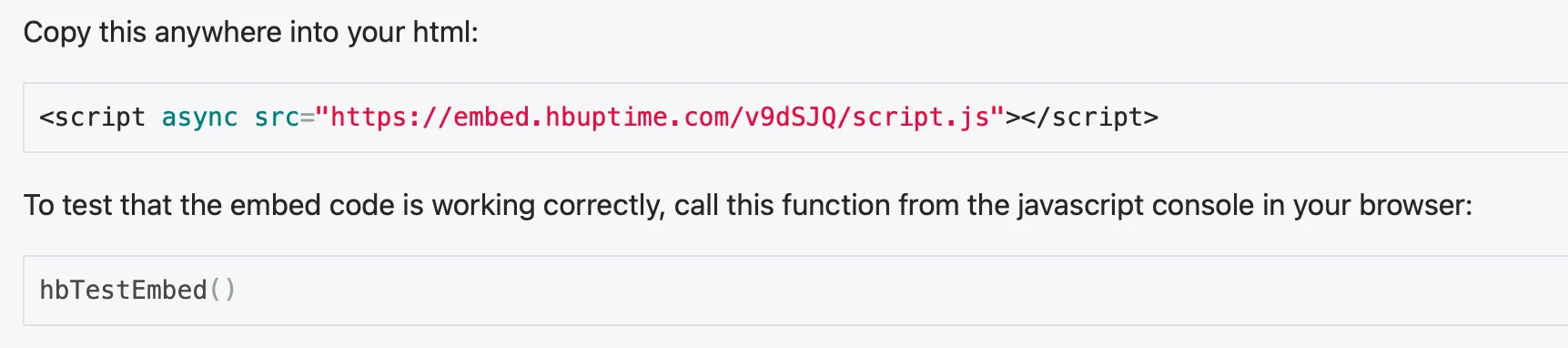 Embed instructions