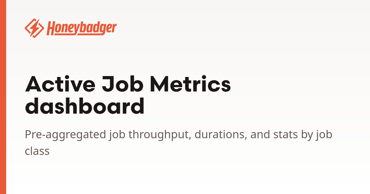 Active Job Metrics dashboard | Honeybadger Docs