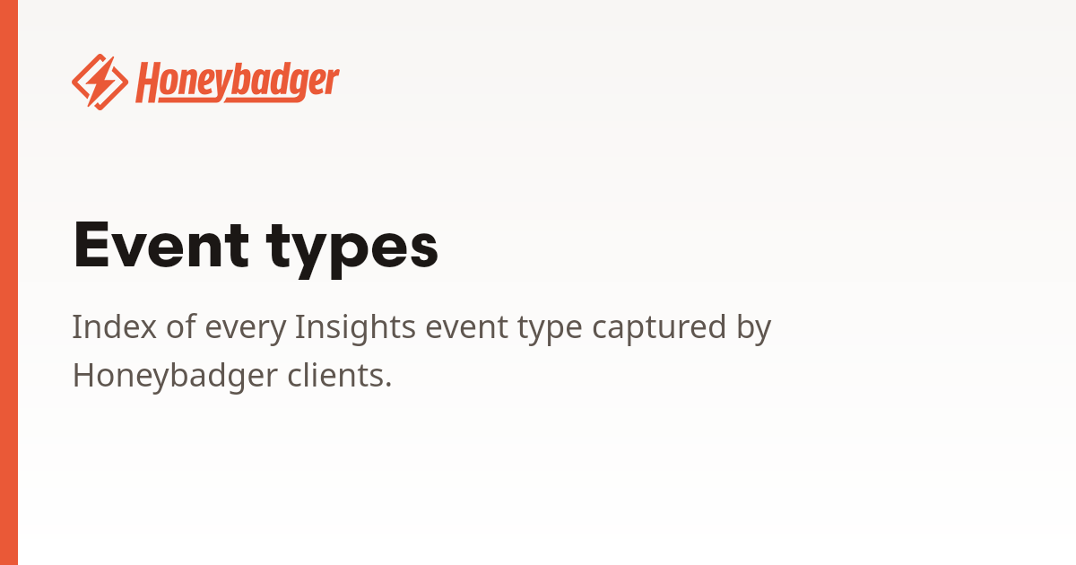Event types | Honeybadger Docs