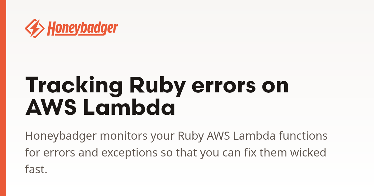 Ruby exception & error tracking for AWS Lambda and Serverless ...